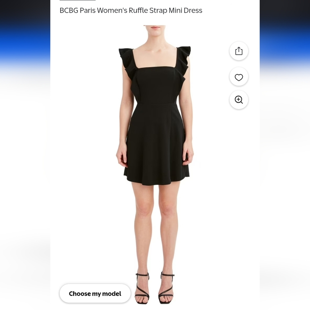 BCBG Paris Black Ruffle Mini Dress